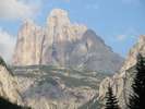 Tre Cime od silnice do Toblachu