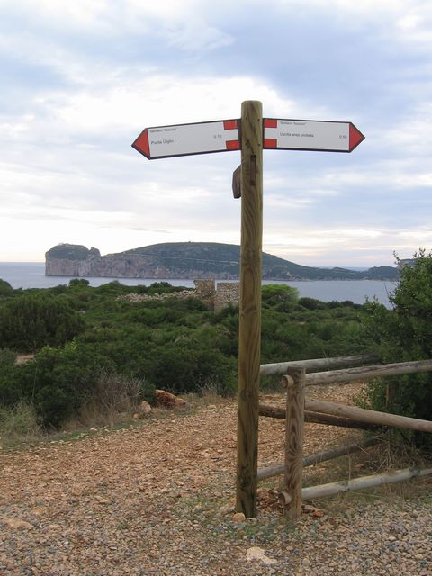 Punta Giglio, v pozadí Capo Caccia